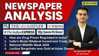 Details Newspaper Analysis | The Hindu, Indian Express & Assam Tribune|3rd October | UPSC & State PSC Exam News