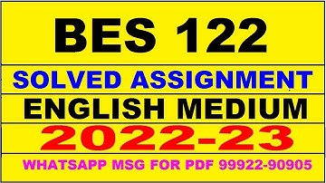 bes 122 solved assignment 2022-23 in english | bes 122 solved assignment 2022-23 | bes 122 2022-23