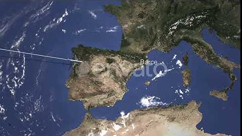 Commercial Plane Arrives To Barcelona Spain | Motion Graphics - Envato elements