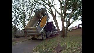 Dump truck got stuck in the mud