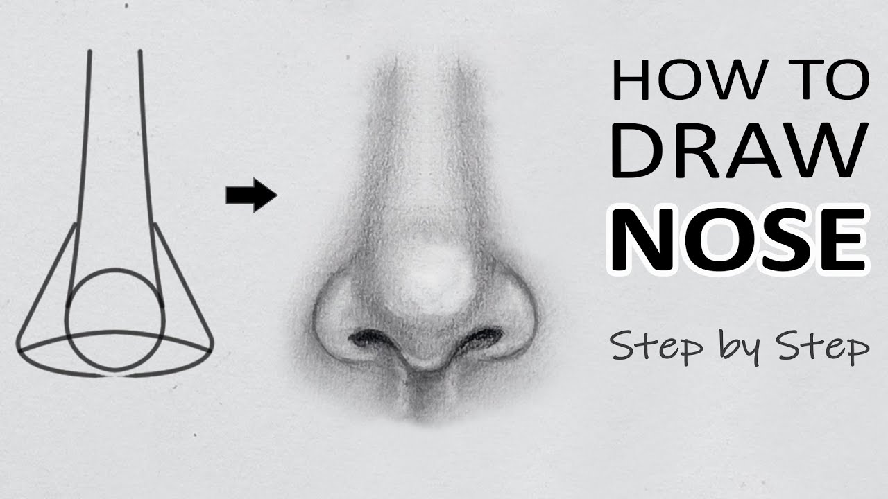 10 Amazing Nose Drawing Tutorials & Ideas - Brighter Craft | Nose drawing,  Portrait drawing, Realistic drawings