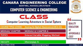 VTU ADE(18CS33) ADE Simplification Using Map Entered Variable [Quine McCluskey Method] (M2 L8)