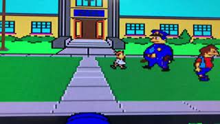 Nelson gets Tomatoed on Photo day with a tomato in a simulated Simpson Sega Genesis Virtual Bart