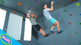 We Built a Rock Climbing Wall in J-Fred&#39;s House!