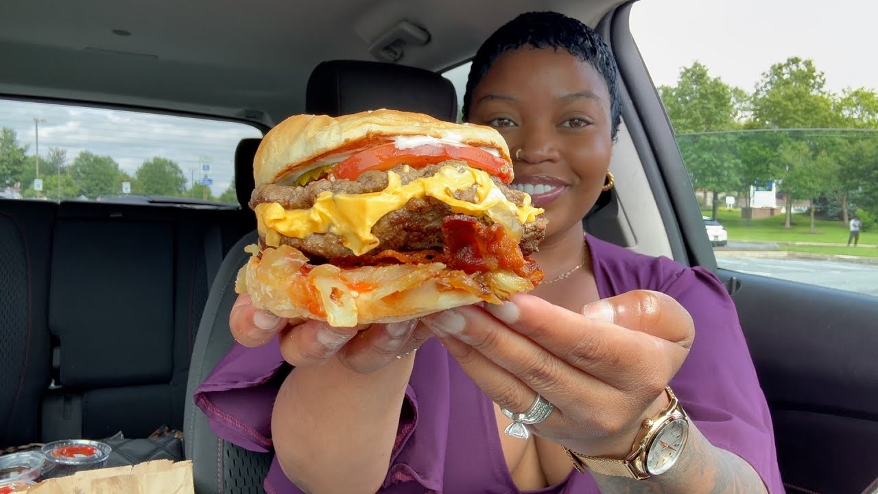 FIVE GUYS DOUBLE BACON CHEESE BURGER MUKBANG!!!!!