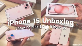 Aesthetic pink iphone 15 unboxing [eng cc] 🎀 ☆⋆｡ | @piinqzhii
