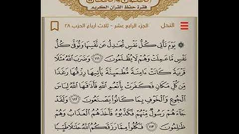 ورِد الحفظ سورة النحل من الآية 111 الى الآية 114