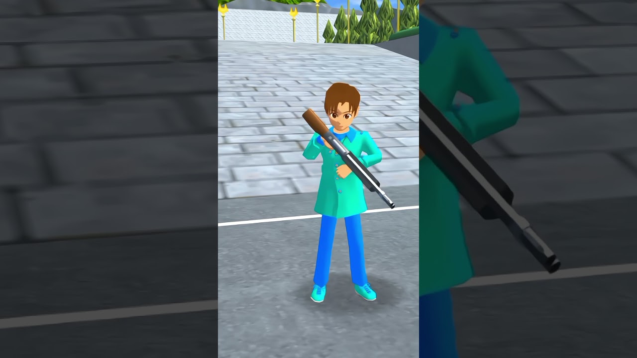 Gun Fight in Sakura School Simulator 