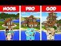 Minecraft NOOB vs PRO vs GOD: TROPICAL FAMILY HOUSE BUILD CHALLENGE in Minecraft / Animation