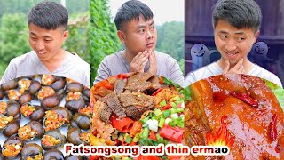 mukbang | Seeing Songsong eating braised pork is so delicious, I really want to eat it! | funny screenshot 4