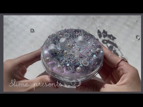 ⌇ スライムプレゼント企画🎁 〆切⌇ 𝘔𝘰𝘰𝘯𝘭𝘪𝘨𝘩𝘵🌙⌇﻿﻿#asmr #slime #satisfying #슬라임 #史莱姆 #クリアスライム ⌇