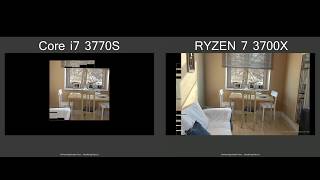 CineBench R20 Core i7 3770S vs RYZEN 7 3700X