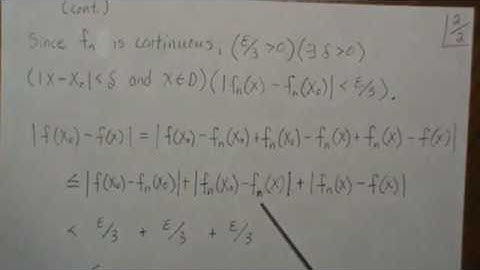Uniform Convergence of Continuous Functions