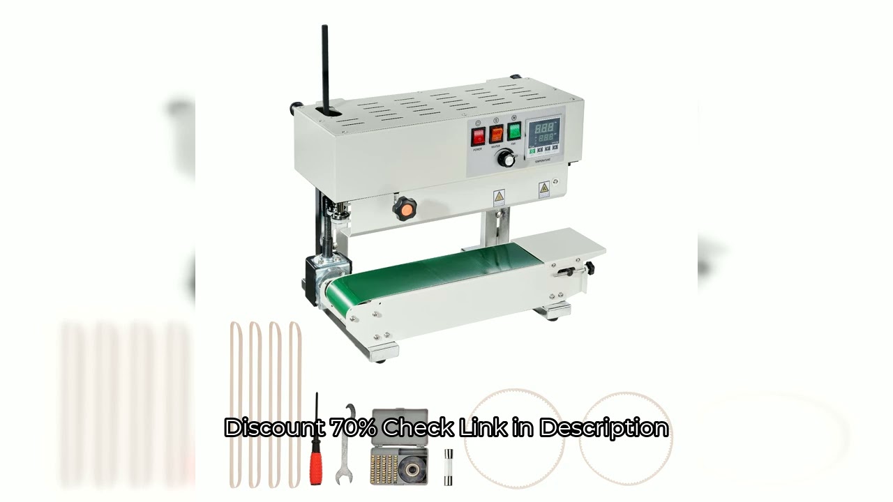 SucceBuy Vertical/Horizontal Band Sealer Carbon Steel Continuous Bag Band Sealing Machine for 0.02-0