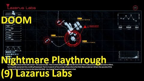 DOOM Nightmare Playthrough - (9) Lazarus Labs (1440p60)