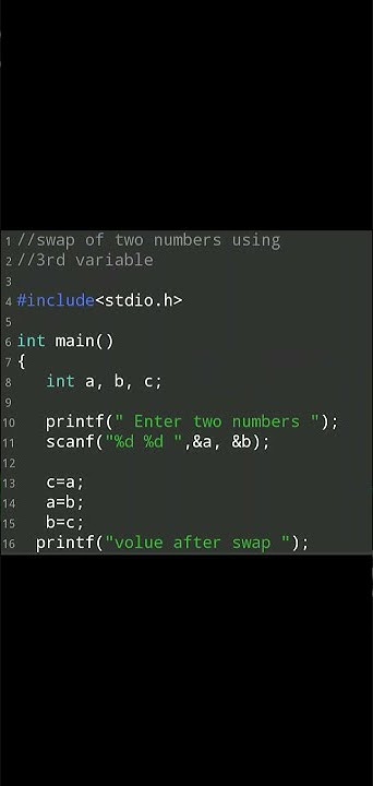 C Language programming | Swap Of two Number using Third variable # ...