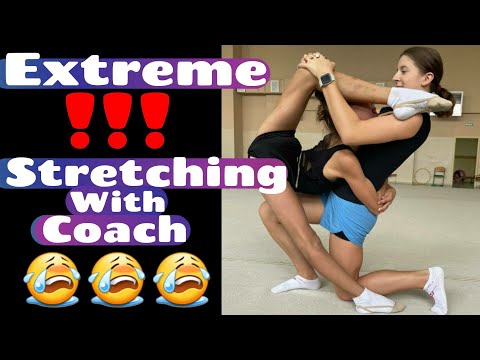 Extreme stretching in rhythmic gymnastics with coach! Part 2