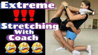 Extreme stretching in rhythmic gymnastics with coach! Part 2