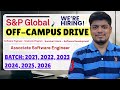 S&amp;P Global Off-Campus Drive 2026, 2025, 2024, 2023, 2022, 2021 BATCH | Multiple Tech Roles Hiring