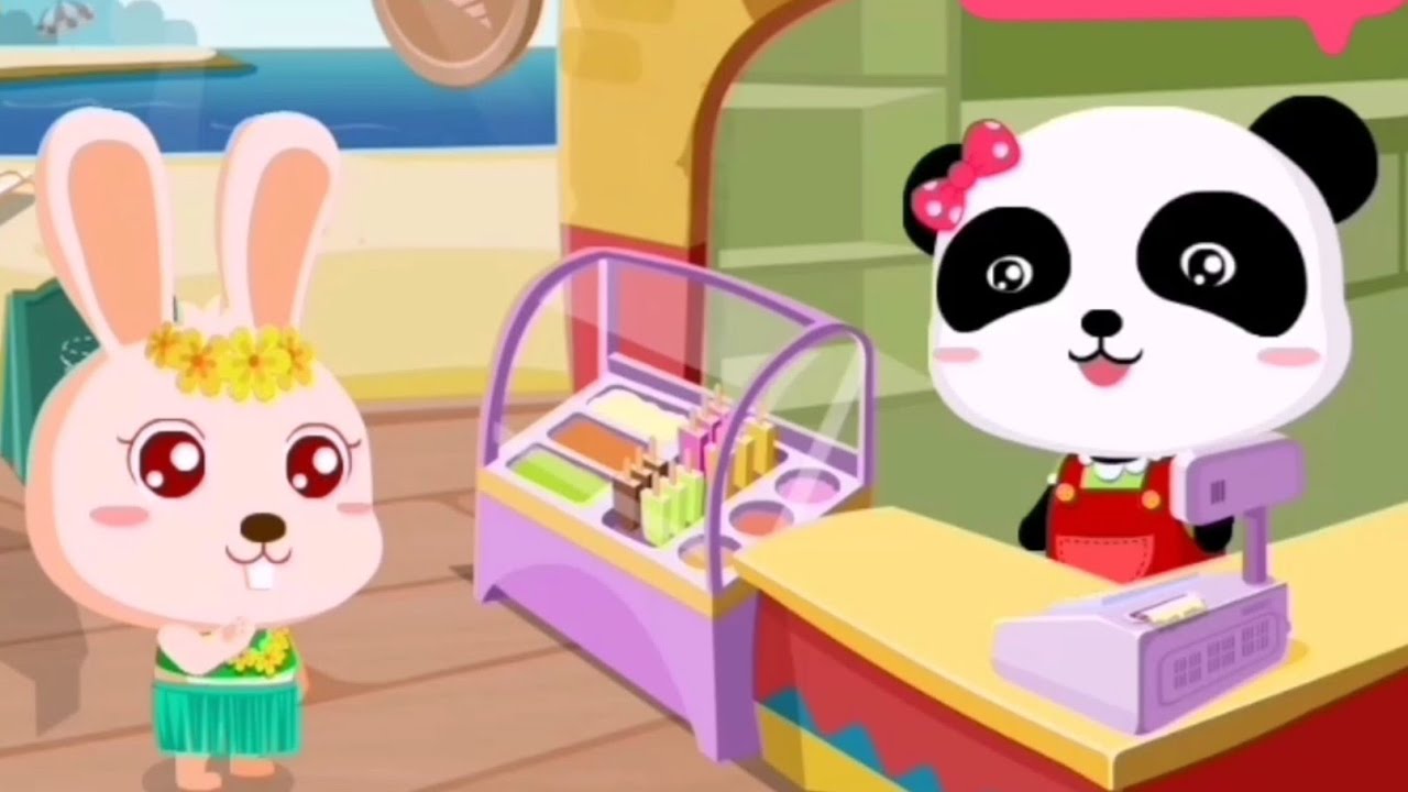 Yummy Ice Cream Makes By Baby Panda لعبة بائعة الحلوى والآيس كريم