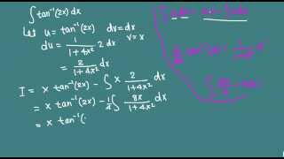 Integration of inverse tan (2x) using by parts