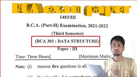BCA Data structure Exam paper DDU 2022 || DS previous year exam paper || Data structure sample paper