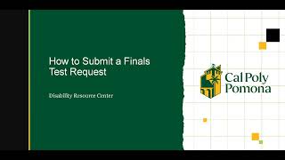 How to Submit a Final Exam Test Request