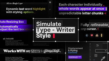 Typewriter Text Effect: Text Box, Word Highlight, Custom Cursor, With FX Panel on a Single Layer