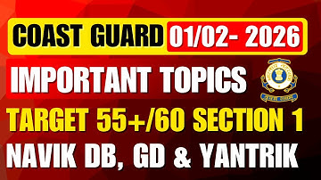 Coast Guard Navik GD DB Yantrik Section 1 | Most Repeated Topics & Best Books | CGEPT 2026  Batch