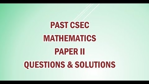 CSEC Past Paper Question on Matrices