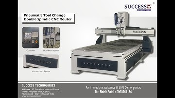 Pneumatic Double Spindle Cnc Router