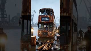 Satisfying ASMR restoration of a giant double decker bus #ASMRRestoration #satisfying #shorts