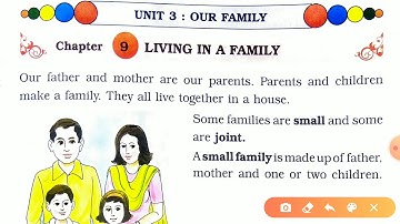Std-1st/ Sub-EVS/ lesson-9 Living in the family.