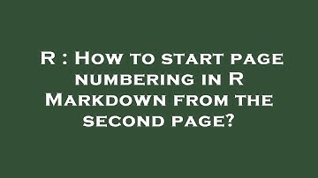 R : How to start page numbering in R Markdown from the second page?