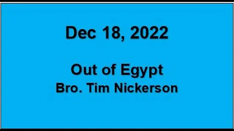 Out of Egypt | Dec 18 2022