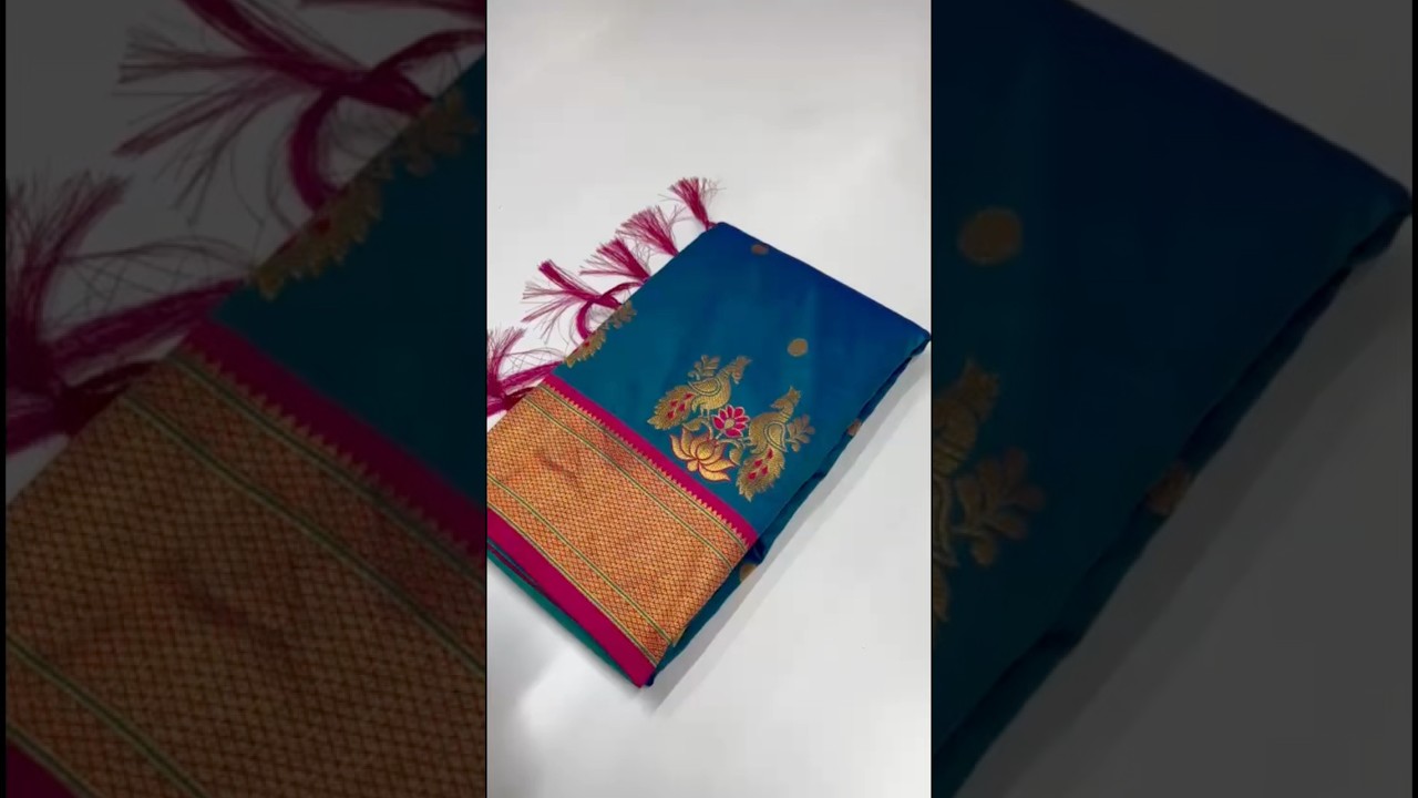 Soft Silk Paithani Traditional Pallu & Peacock Border Saree