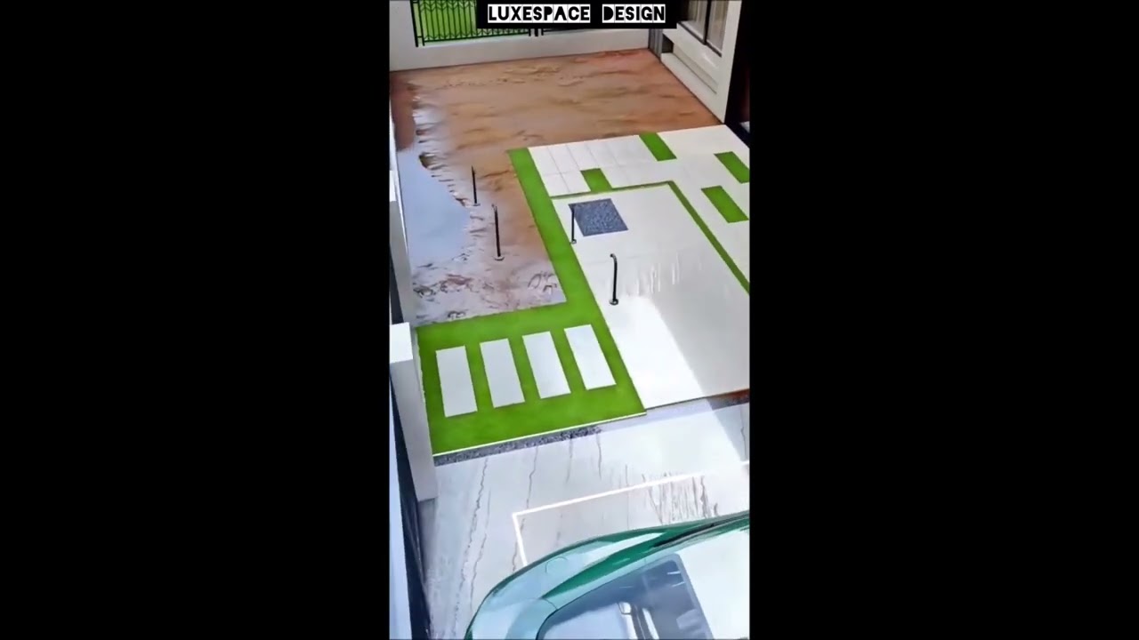 outdoor landscep garden  exterior design waterfall fountain 3d design