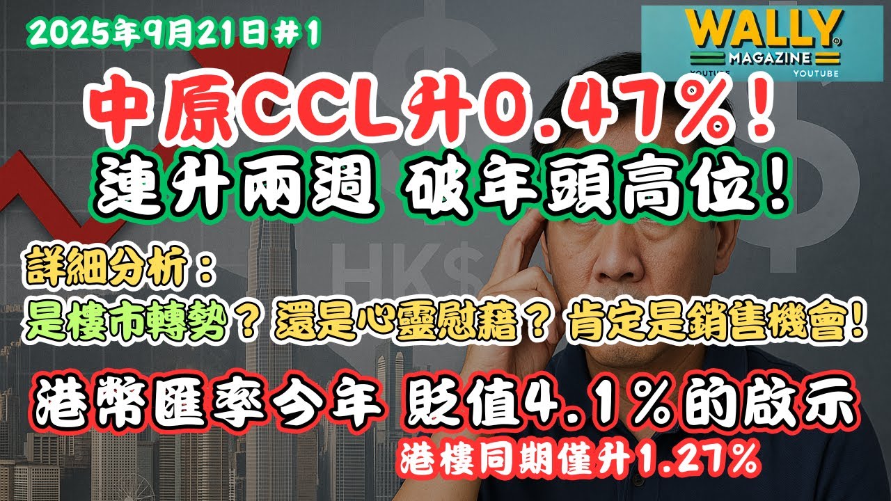 【二手樓價開始升，遇上港元貶值！】CCL升0.47%連升兩周，創今新高！分析樓市真轉勢嗎？｜港元貶值4.1%下，同期港樓升1.27%「明升暗跌」