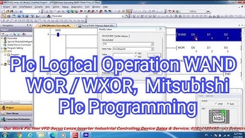 Plc Logical Operation WAND / WOR / WXOR,  Mitsubishi Programming