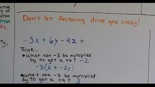 Algebra I #2.7b, The Distributive property in reverse - Factoring Wealth