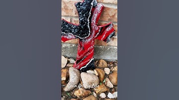 Resin Geode Cross with Smoky Quartz #resinart #artist #art #smokyquartz @resinartbylyss