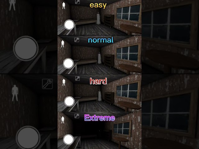 Comparison of Granny's moves on all difficulty levels. #おすすめ #Granny #easy #normal #hard #EXTREME class=