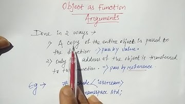 object as function arguments in c++ | Example | Hindi| Object oriented C++ | Lec-70 | Niharika panda
