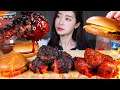 고스트페퍼치킨 &amp; 매운양념치킨 🥵🔥 치즈버거 먹방 ASMR MUKBANG | Ghost Pepper Chicken 🔥 Spicy Fire Chicken &amp; Cheeseburgers