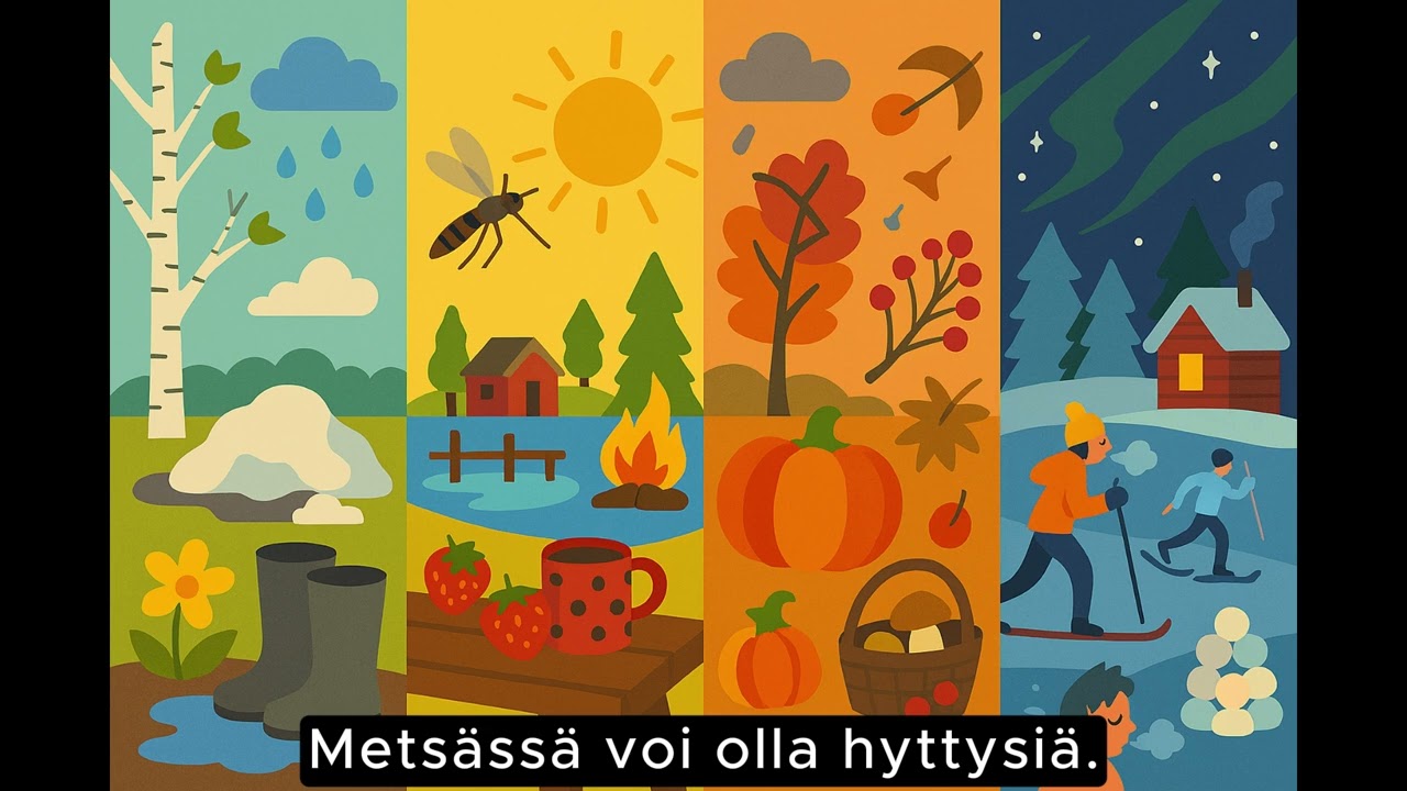 Helppo suomi - opi suomea - vuodenajat Suomessa