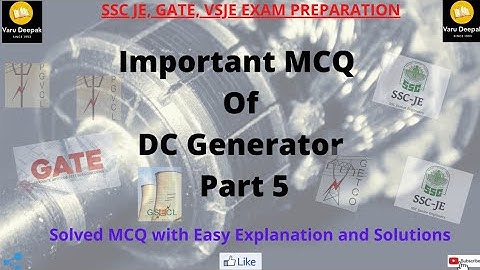 Important MCQ on DC Generator Part 5||GETCO/PGVCL/GSECL/GATE/SSC JE Exam Preparation/uppcl/JTO