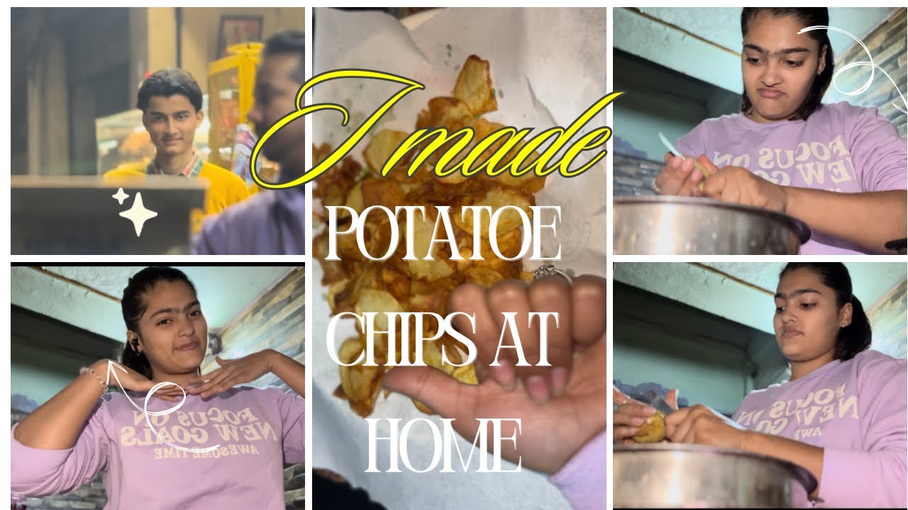 Ghar pe bnae potatoe chips 🥔🥔