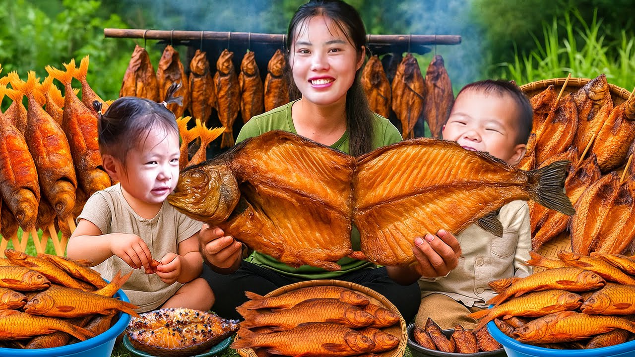 Making Smoked Fish with My Daughter and Son – Traditional Recipe to Sell at the Village Market