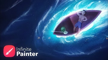 Painting the DREAMY NIGHT OCEAN on mobile | Digital Painting on infinite Painter