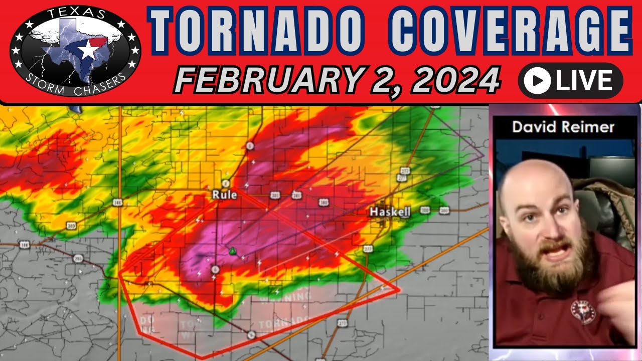 February 2, 2024 LIVE Texas Tornado Warning Coverage (Haskell) - YouTube
